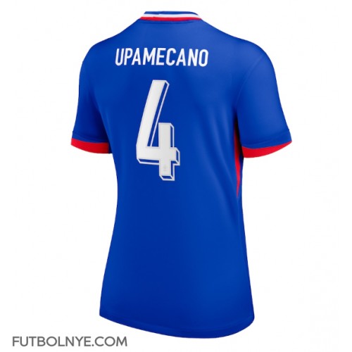 Camiseta Francia Dayot Upamecano #4 Primera Equipación para mujer Eurocopa 2024 manga corta